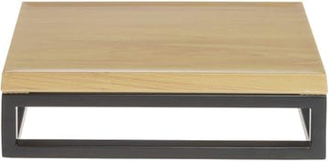 HUBERT Black Display Riser with Butcher Block Top - 3 1/5" H
