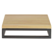 Black Display Riser with Butcher Block Top - 3 1/5" H by HUBERT – Large, Metal, Black, Model 39035+18765