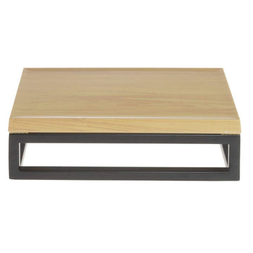 Black Display Riser with Butcher Block Top - 3 1/5" H by HUBERT – Large, Metal, Black, Model 39035+18765