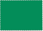 Hoffmaster 310526 Solid Color Scalloped Edge Placemats, 9 1/2 x 13 1/2, Jade, 1000/Carton