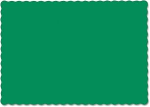 Hoffmaster 310526 Solid Color Scalloped Edge Placemats, 9 1/2 x 13 1/2, Jade, 1000/Carton