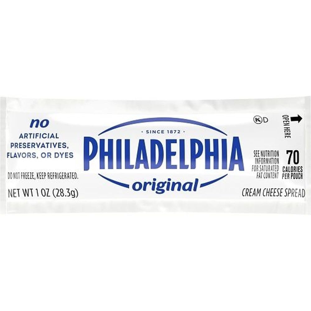 Kraft Original Cream Cheese Spread - Pouch by Philadelphia – 0.01 Ounce (Pack of 100), Pack of 100, Model 61120