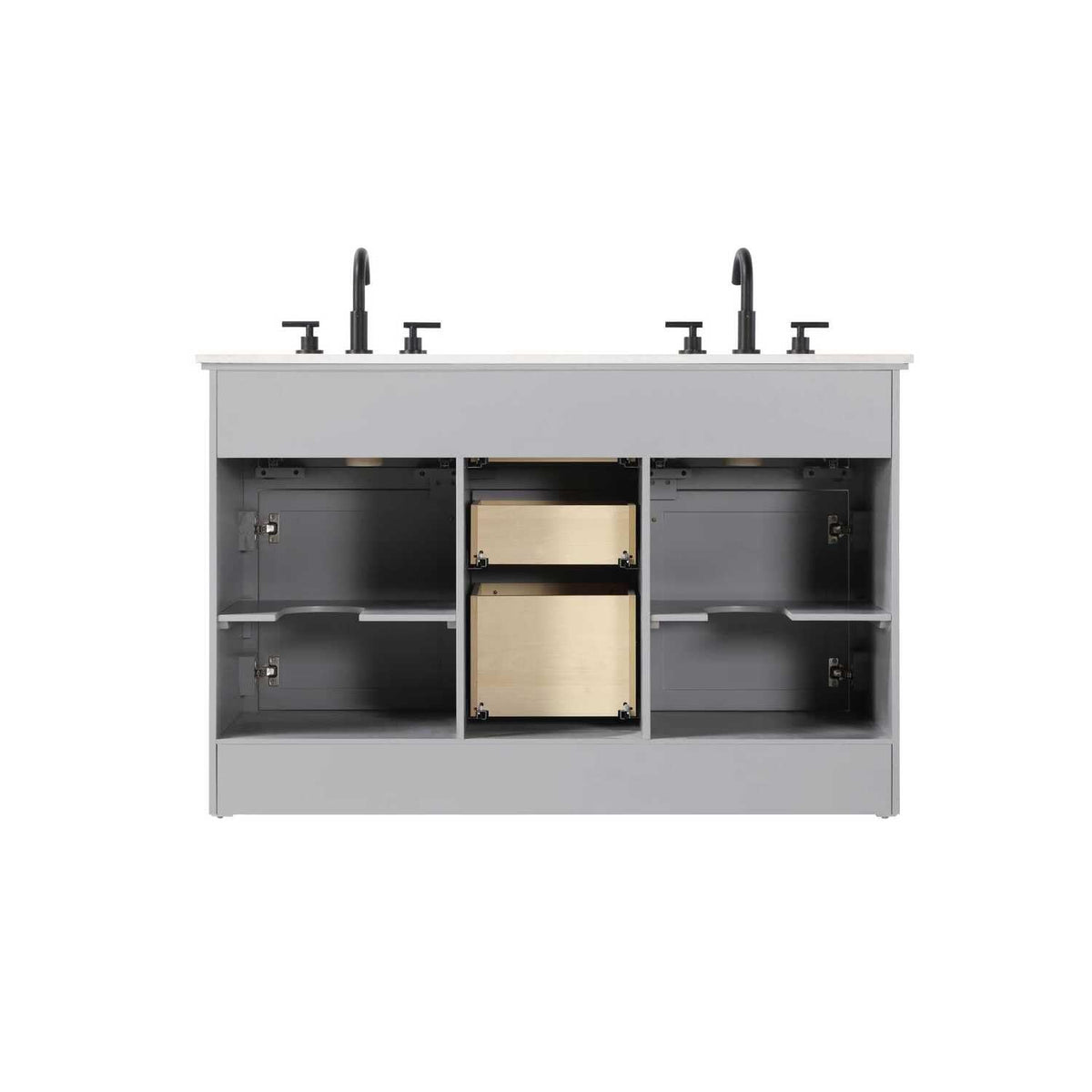 54" Double Bathroom Vanity in Grey by Elegant Kitchen and Bath – unspecified, Aluminum, Grey, Model VF85054DGR