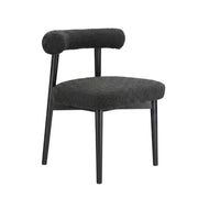 Boucle-Upholstered Side Chair with Ash Wood Legs by Starlight Canyon Home – Boucle, Black