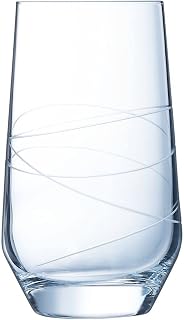 Cristal D'Arques Paris Abstraction Drinking Glasses 40 cl Set of 6 Krysta Crystal Glass for Water, Juices and Other Softs Shine, Transparency and High Resistance