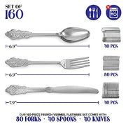 Stock Your Home 160 Count / Silver / Classic Spoons
