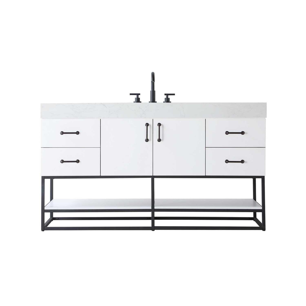 Caroline Bathroom Vanity White by Lighting Design – Wood, White, Model VF29260WH