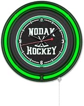 Holland Bar Stool Clk15BKNorDakHky NCAA 15 in. Dia. University of North Dakota Hockey Double Neon Wall Clock Black