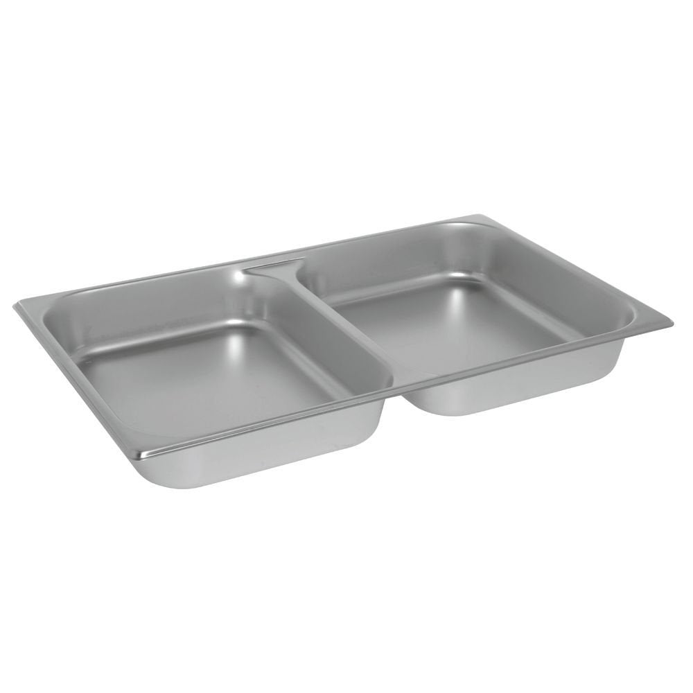Full Size 24 Gauge Stainless Steel Divided Steam Table Pan - 2 1/2"D by HUBERT – Large, Stainless Steel, Silver, Model 6002DV