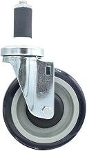 BK Resources 5" Polyurethane 1-1/4" Expanding Stem Swivel Caster for Work Tables, NSF, 300lb Capacity Per Wheel