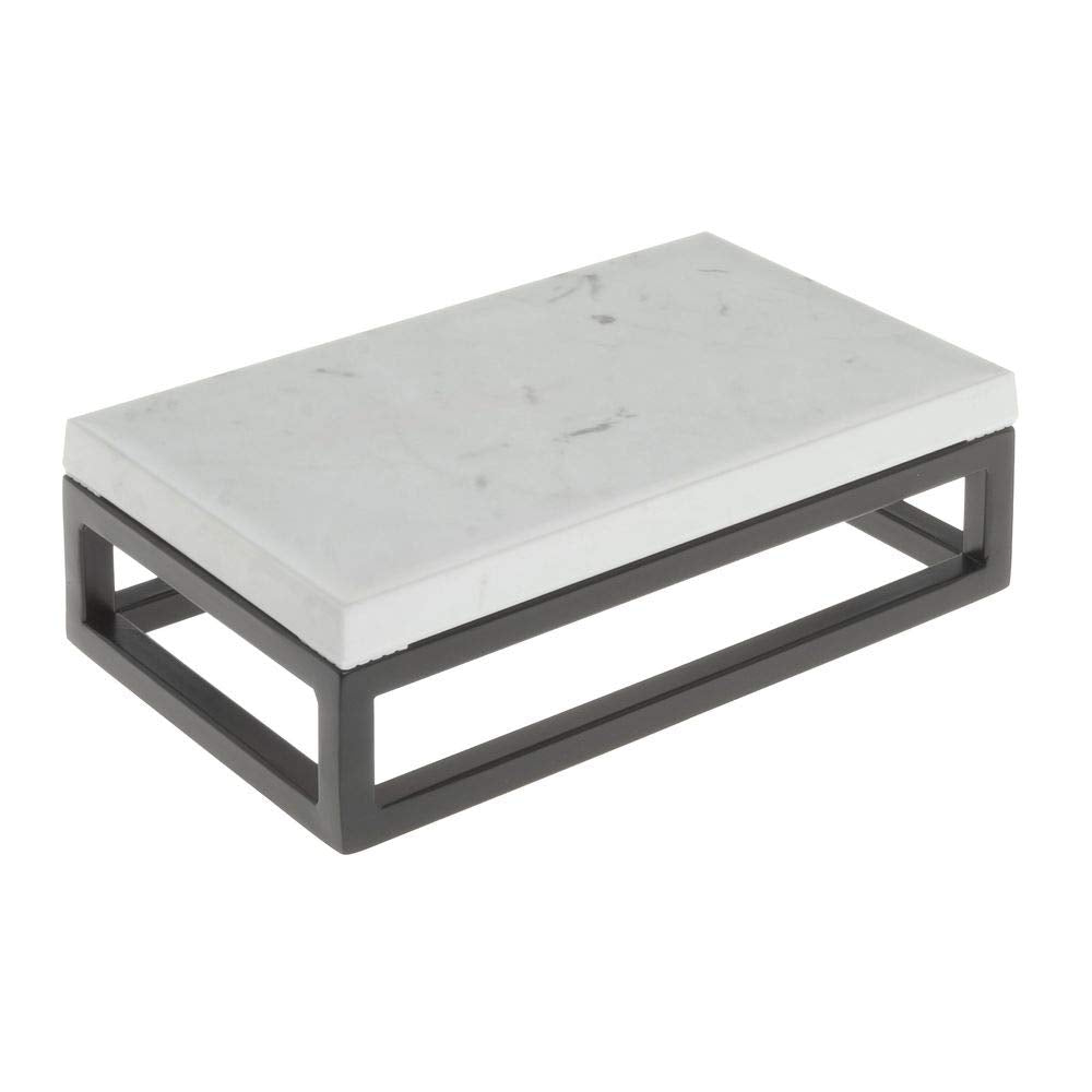 Black Display Riser with Marble Top - 3 1/5" H by HUBERT – Metal, Black, Model 39035+14683