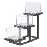 2 Tier Cube Display for Condiments by HUBERT – 5"l X 14 2/5"w X 9"h, Metal, Black, Model 60284