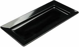 HUBERT Platter Rectangular Black China Look Melamine - 17 1/2 L x 8 3/4 W x 1 3/4 H