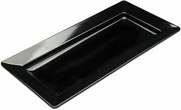 HUBERT Platter Rectangular Black China Look Melamine - 17 1/2 L x 8 3/4 W x 1 3/4 H