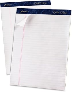 Ampad Gold Fibre Writing Pads, 8-1/2" x 11-3/4", Legal Rule, 50 Sheets, 12 Pack (20-070R)