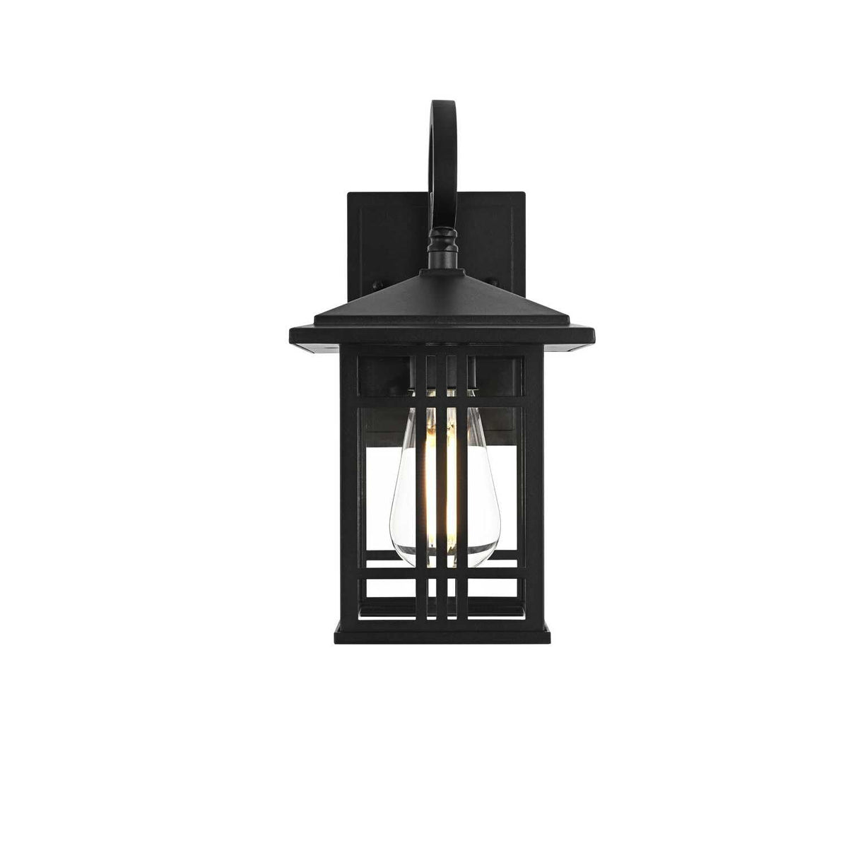 Harley One Light Outdoor Wall Sconce Black by Lighting Design – Aluminum, Black, Model OD613W12BK