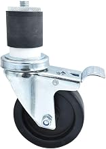 BK Resources 4" Polyolefin 2" Expanding Stem Swivel Caster for Work Tables with Total Lock Brake, NSF, 300lb Capacity Per Wheel