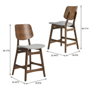 Solid Wood Fabric-Upholstered Counter Chair Set of by Starlight Canyon Home – Solid + Manufactured Wood, Foam, Fabric (Polyester), Grey, Pack of 6