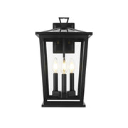 Cayman Three Light Outdoor Wall Sconce Black by Lighting Design – Iron, Black, Model OD332W16BK