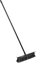 Global Industrial 18" W Rough Sweep Push Broom, Plastic Block & Steel Handle, Lot of 4