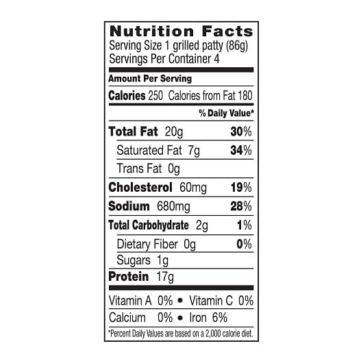 Bratwurst Patty by Johnsonville – 16 Ounces, Pack of 9, Model 100765