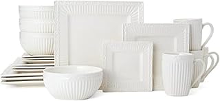 Mikasa Italian Countryside Square 20 Piece Dinnerware Set, Service for 4