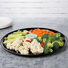 WNA Comet A916BL25 16 in. Checkmate Black Round Catering Tray - Case of 25