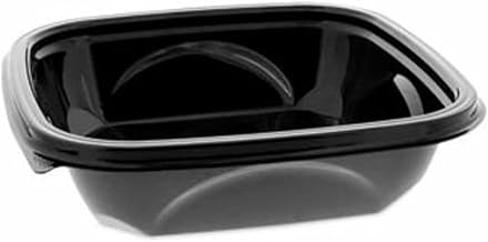 Pactiv Evergreen EarthChoice Square Recycled Bowl, 24 oz, 7 x 7 x 1.52, Black, Plastic, 300/Carton