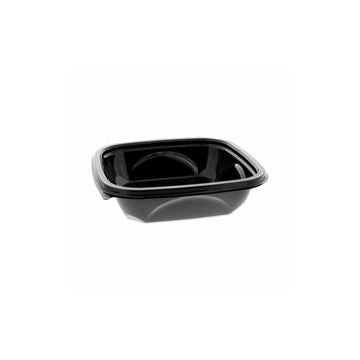 Evergreen EarthChoice Square Recycled Bowl by PACTIV – Recycled Plastic, Black, Model SAB0724