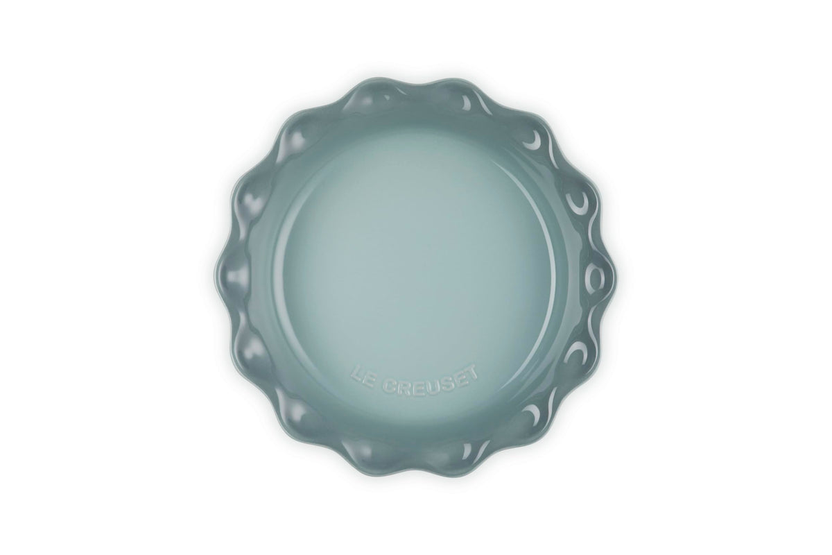 Le Creuset Stoneware Fluted Pie Dish, 9 Inch, Sea Salt