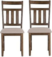 Furnifact Turino Rustic Umber Side Chair in Brown,Set of 2, 100% Polyester Fabric, Comfortable Seat, 19-inch Width, 17.25-inch Depth