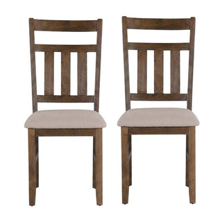 Turino Rustic Umber Side Chair in Brown by Furnifact – Rubberwood,Plywood, Brown, Pack of 2