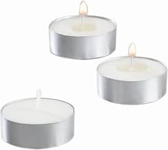 Sterno Tealight Candle, 5 Hour Burn, 0.5" h, White, 50/Pack, 10 Packs/Carton