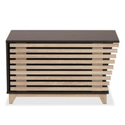 Eckhart Modern and Contemporary Two-Tone Dark Brown and Oak Finished Wood Cat Litter Box Cover House by Baxton Studio – Small, Brown, Model 194-21003-11762-CYMX