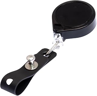 KEY-BAK Retractable Badge Holder with Large Badge Strap and Secure Fastener, Ideal for ID Cards, Badges, and Access Credentials (Belt Clip)