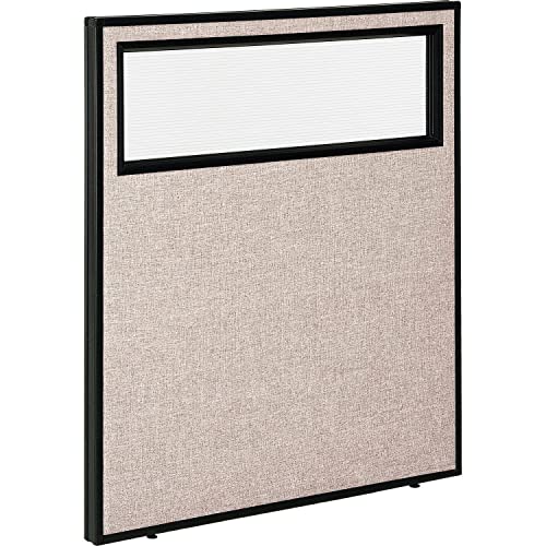 Office Partition Panel with Partial Window by Global Industrial – Alloy Steel, Tan, Model 694754WTN