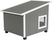 Brand Grey Engineered Wood Composite Outdoor Cat House by Bison Pets – Engineered Wood Composite Composite, Grey