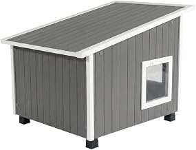 Brand Grey Engineered Wood Composite Outdoor Cat House by Bison Pets – Engineered Wood Composite Composite, Grey