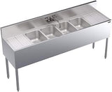 Krowne Metal KR18-64C 72" Four-Compartment Bar Sink - Krowne Royal 1800 Series