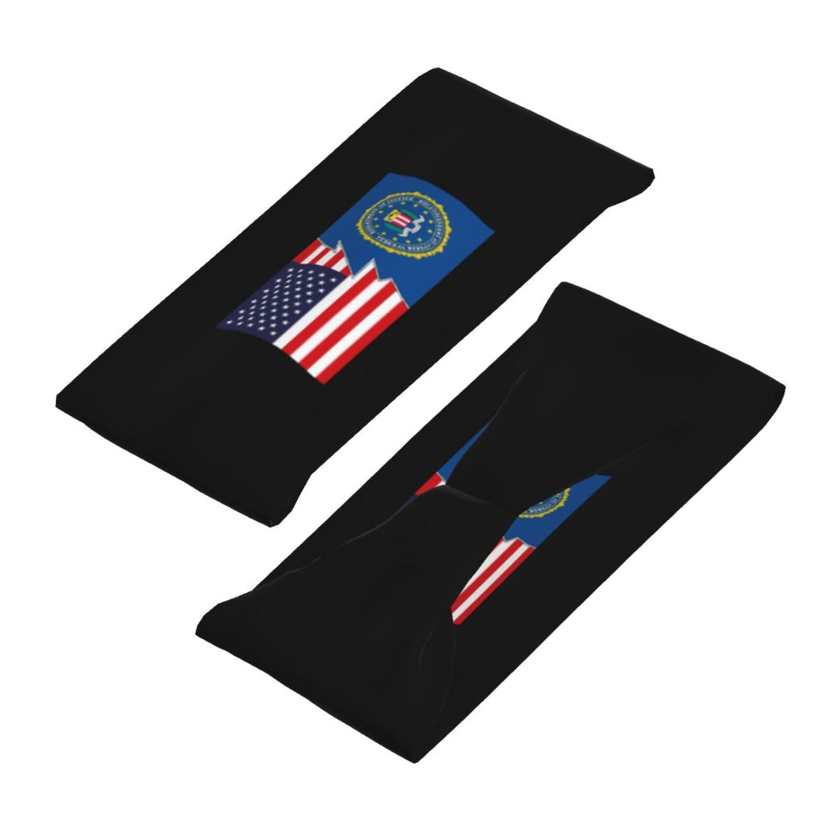 Flag of the Federal Bureau of Investigation and America Headbands for Men Women Non Slip Wicking Sports Sweatband for Fitness Exercise Gym Yoga Hairbands by KJSINIET – Model