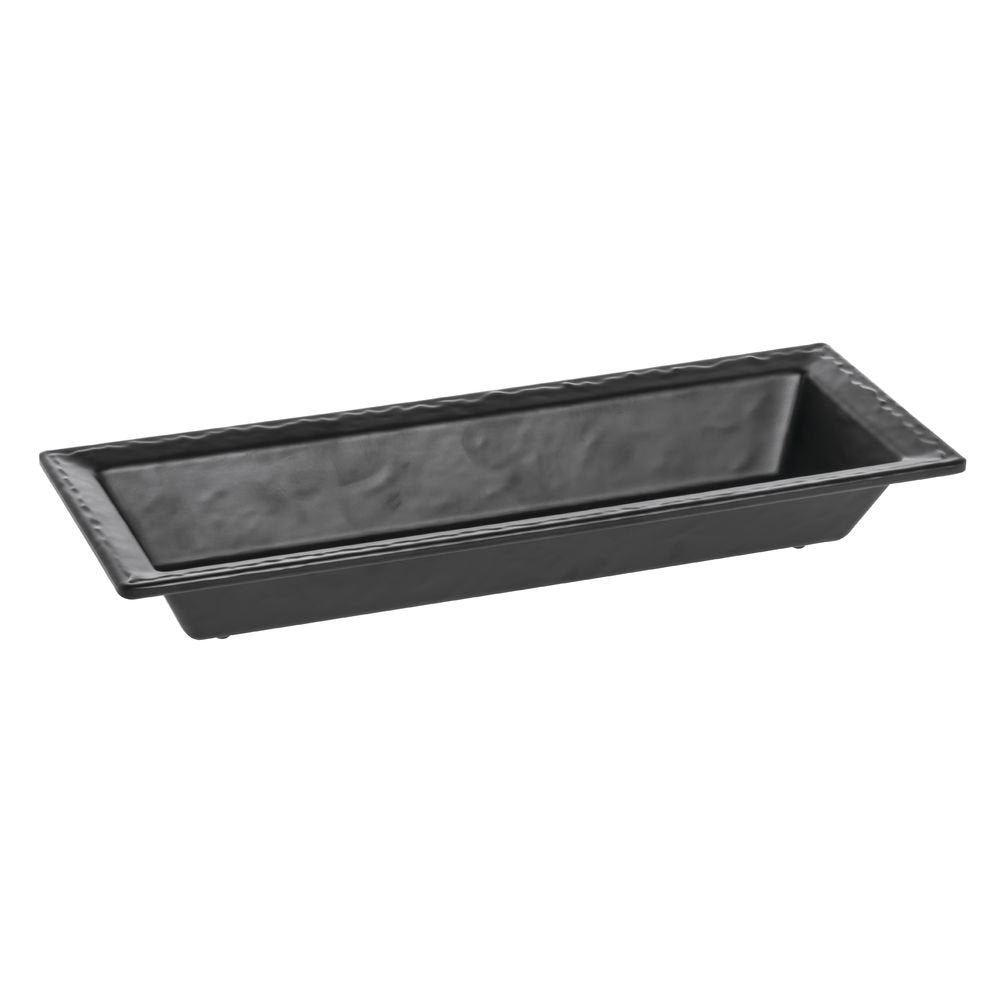 Serving Bowl Melamine Slate Black - 15"L x 6"W x 2"H by HUBERT – 15.0 liters, Melamine, Black, Model H0187-BLACK