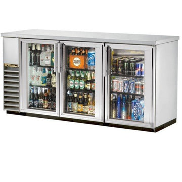 Standard Depth Glass Door Back Bar Cooler in Stainless Steel by Beverage Air – Model BB72GSY-1-S-PT