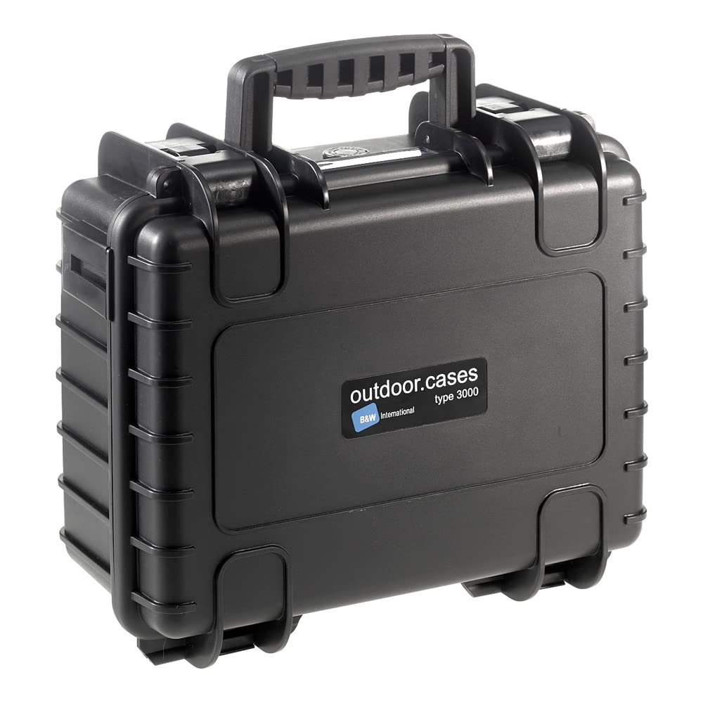 Type 3000 Outdoor Case with SI Foam by B&W International – 3000/B/SI-2, 117.0 liters, Other, Black, Model 3000/B/SI