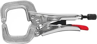 6" Locking C-Clamp, Round Tip, Max Clamping Capacity: 2″ (50 mm), Throat Depth: 1-13/16″ (46 mm), Vinyl Coated Quick Release Handle, PR6, Strong Hand Tools