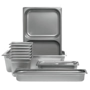 Full Size 24 Gauge Stainless Steel Divided Steam Table Pan - 2 1/2"D by HUBERT – Large, Stainless Steel, Silver, Model 6002DV