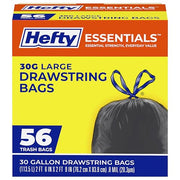 Hefty Large (30 Gallon)​ / 56 Count (Pack of 1) / Black Trash Bags