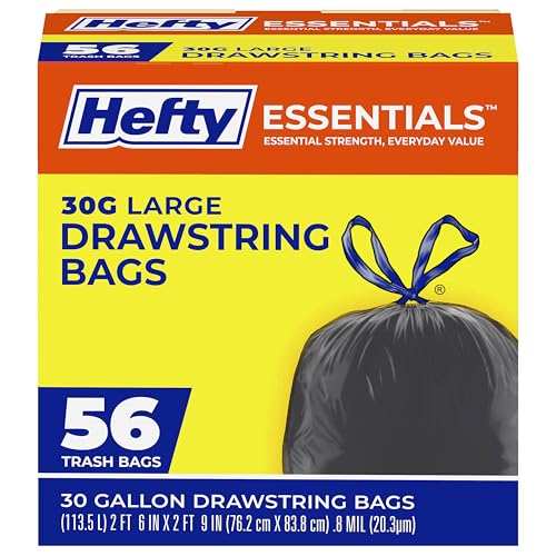 Hefty Large (30 Gallon)​ / 56 Count (Pack of 1) / Black Trash Bags