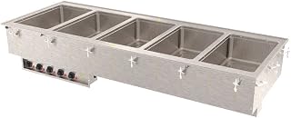 Vollrath 3640860 Electric Drop-In Hot Food Well with (5) 12"x 20" Wells, Auto-Fill & 1" Copper Manifold Drain (3215 Watts/208V)