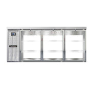 BBC79S-SS-GD-PT Three Section Glass Door Refrigerated Pass-Thru Back Bar Cooler by Continental Refrigerator – 22.0 cubic_feet