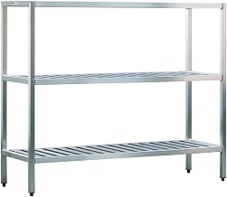 Newage Industrial 1042TB All Welded T-Bar Shelving Three Shelf, 20" Diameter x 60" Height x 48" Length